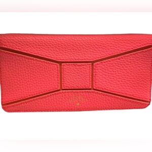 Kate spade pebbled leather bow wallet